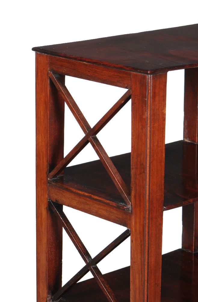 A George IV mahogany five tier etagere, circa 1825, each solid figured mahogany tier flanked by - Image 2 of 3