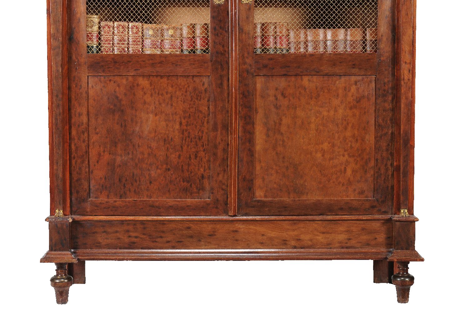 A pair of Louis Philippe plum pudding mahogany and gilt metal mounted bookcases, circa 1840, the - Image 5 of 5