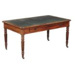 A George IV mahogany library or writing table, circa 1835, in the manner of Gillows, the rectangular