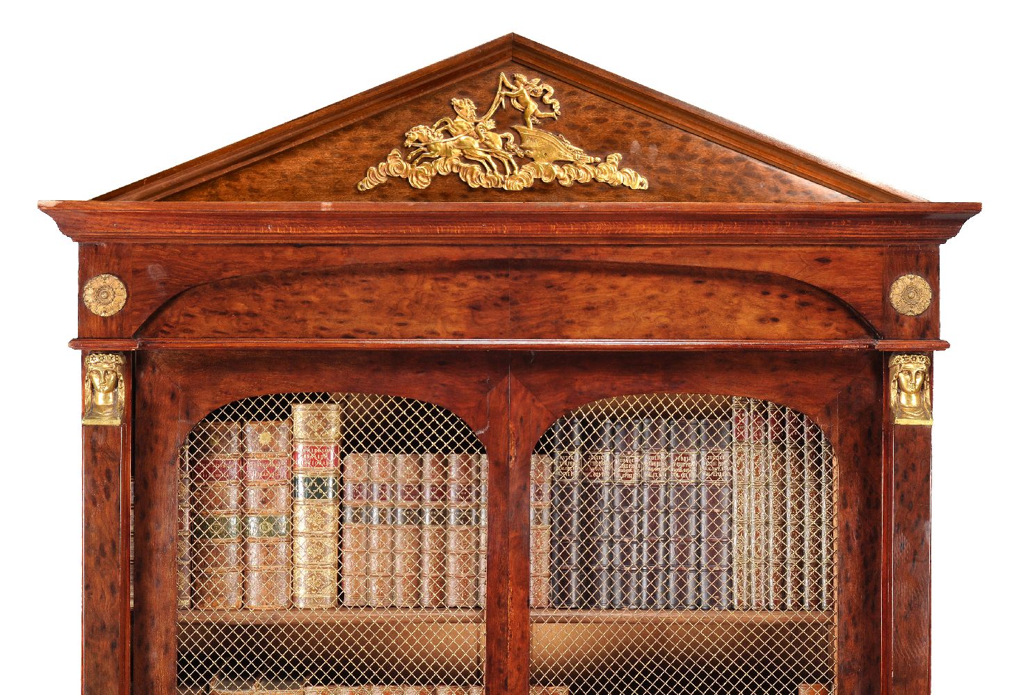 A pair of Louis Philippe plum pudding mahogany and gilt metal mounted bookcases, circa 1840, the - Image 3 of 5