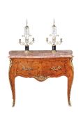 ϒ A kingwood, tulipwood and marquetry side table, in Louis XV style, last quarter 19th century