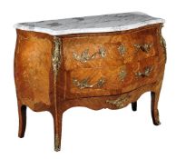 ϒ A kingwood, tulipwood and specimen marquetry commode, in Louis XV style, late 19th/early 20th