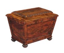 A George IV mahogany wine cooler, circa 1825, in the manner of Gillows, of sarcophagus form