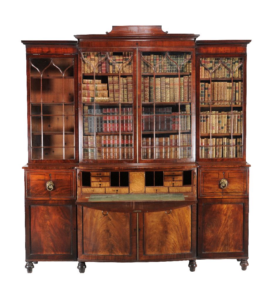 ϒ A Regency mahogany and ebony inlaid library bookcase, circa 1815 - Image 2 of 4