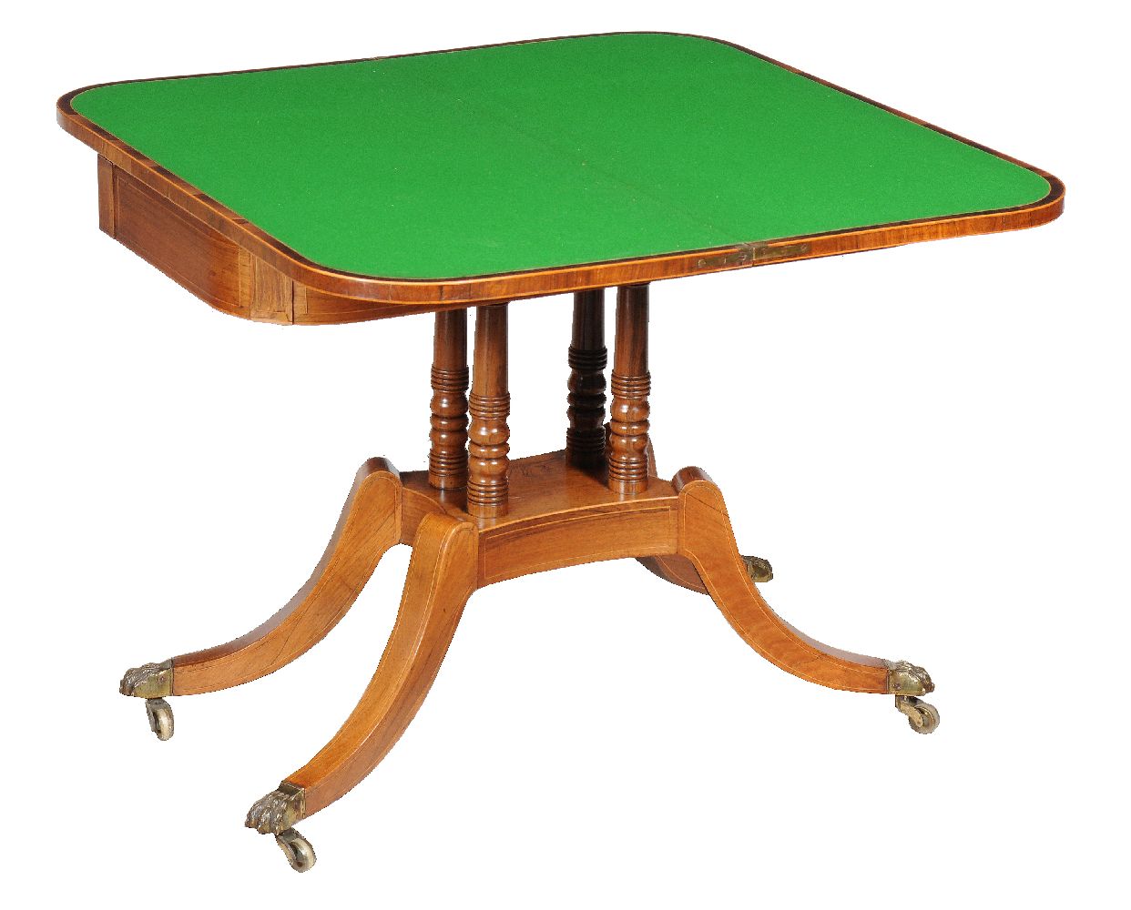 ϒ A Regency rosewood and inlaid folding card table, circa 1815 - Image 4 of 4