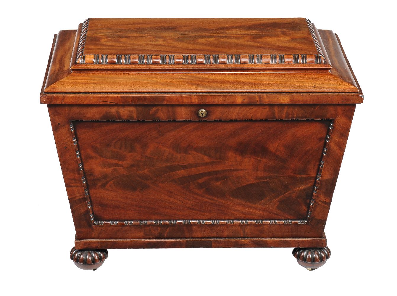 A George IV mahogany wine cooler, circa 1825, in the manner of Gillows, of sarcophagus form - Image 2 of 5