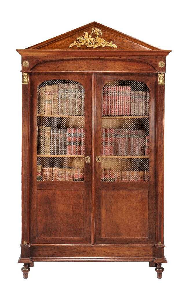 A pair of Louis Philippe plum pudding mahogany and gilt metal mounted bookcases, circa 1840, the - Image 2 of 5