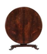 ϒ A William IV rosewood centre table, circa 1835, the circular top with beaded edge