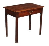 A George III mahogany side table, circa 1770, the rectangular top with moulded edge, above a