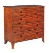 ϒ A George III satinwood and amboyna chest of drawers, circa 1810
