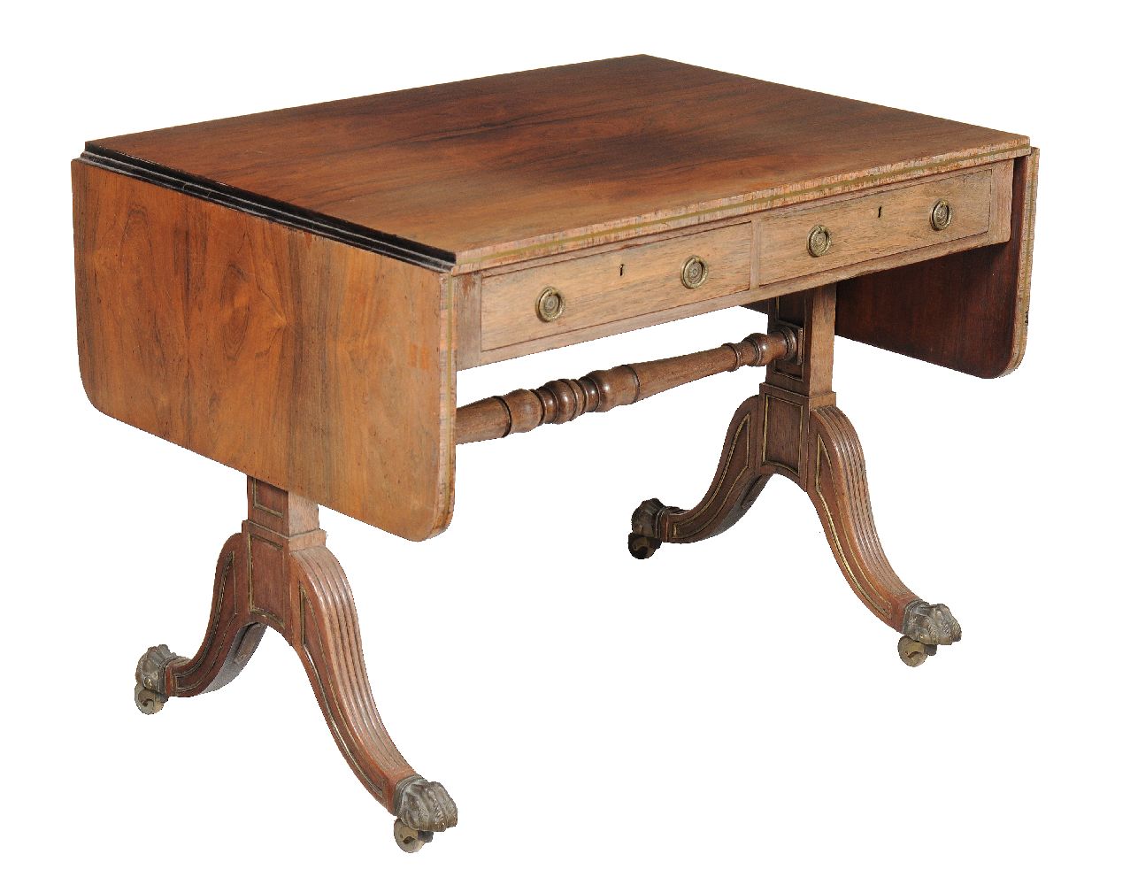 ϒ A Regency rosewood and gilt brass mounted sofa table, circa 1815 - Image 2 of 4
