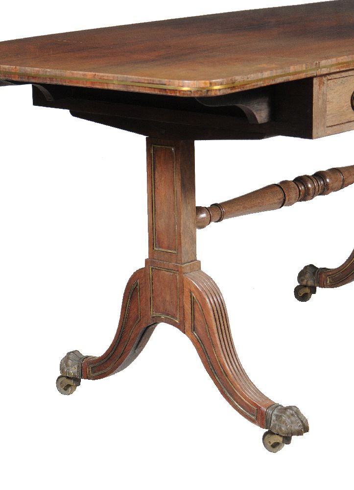 ϒ A Regency rosewood and gilt brass mounted sofa table, circa 1815 - Image 4 of 4