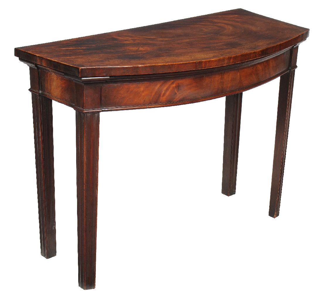 A George III mahogany side or serving table, circa 1780, of bow front outline, with a moulded - Image 2 of 3