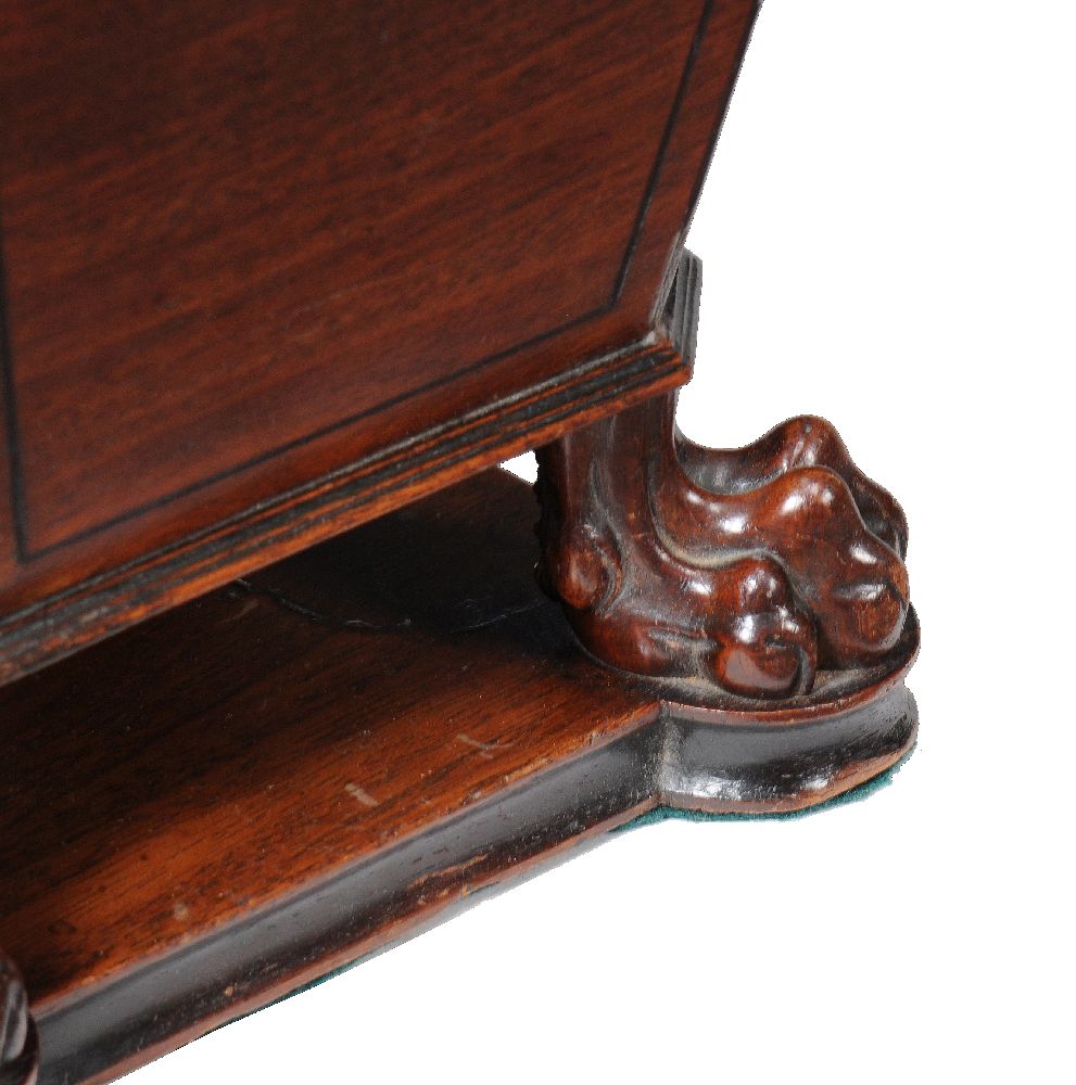 ϒ A Regency mahogany and ebony inlaid pedestal knife box, circa 1820 - Image 3 of 4