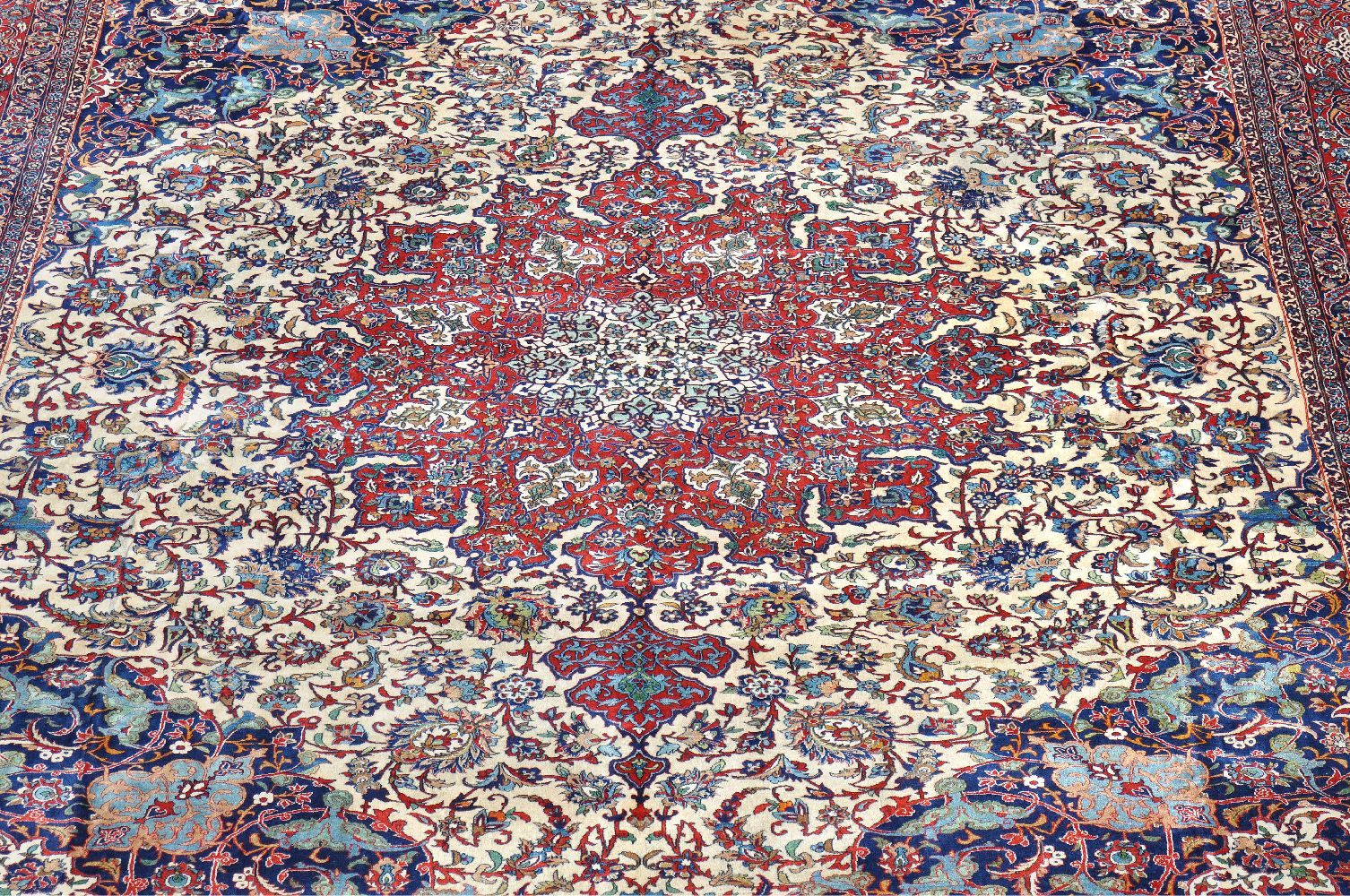 An Isfahan carpet, approximately 417 x 342cm - Image 2 of 2