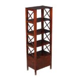 A George IV mahogany five tier etagere, circa 1825, each solid figured mahogany tier flanked by