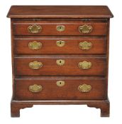 A George II mahogany bachelors chest of drawers, circa 1750, the rectangular top with moulded edge