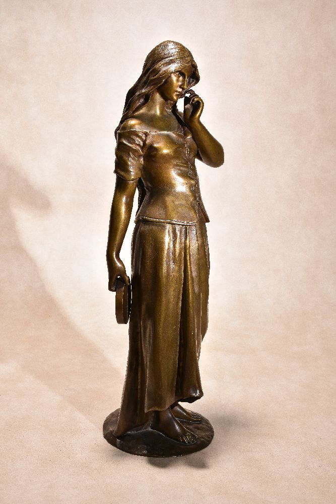 Pierre Marie François Ogé, (French 1849 ~ 1913), a patinated bronze model of a maiden, last