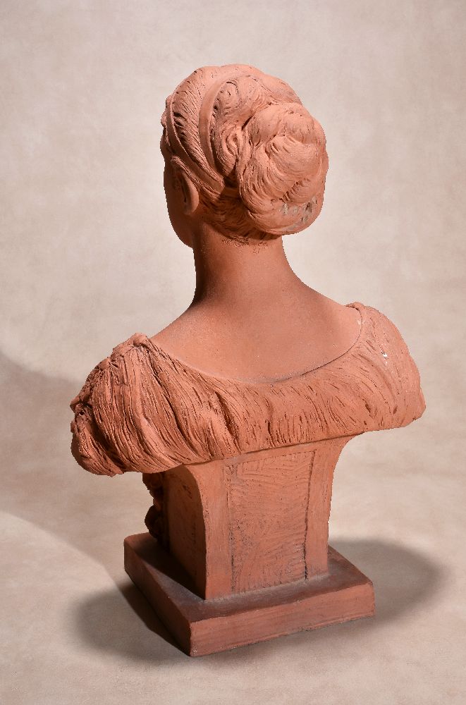 Ames Van Wart, (North American 1841 ~ 1927), a sculpted terracotta bust of a young lady, said to - Image 2 of 4
