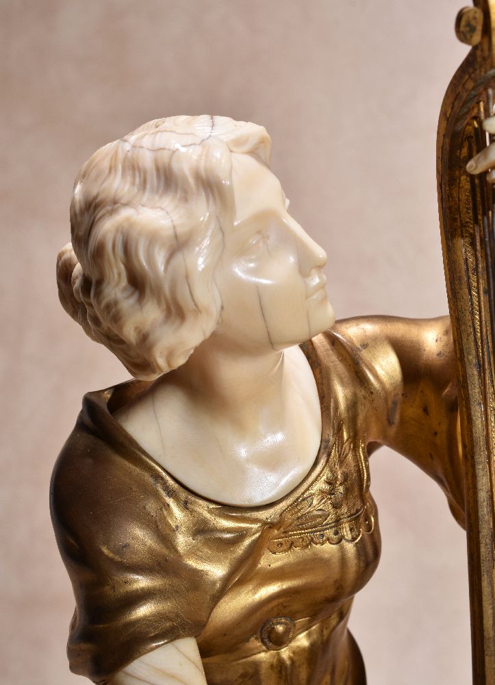 ϒ λ Théophile François Somme, (French 1871 ~ 1952), a gilt bronze and carved ivory mounted ' - Image 3 of 5