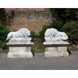 After Antonio Canova, (Italian 1757 ~ 1821), a pair of fine and substantial sculpted white marble
