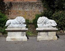 After Antonio Canova, (Italian 1757 ~ 1821), a pair of fine and substantial sculpted white marble