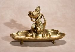 After Francesco Fanelli, (Italian, active 1605 ~ 1665), a gilt bronze table salt or inkstand cast in