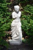 A sculpted white marble garden model of the Venus de Milo, late 20th century, after the Antique,