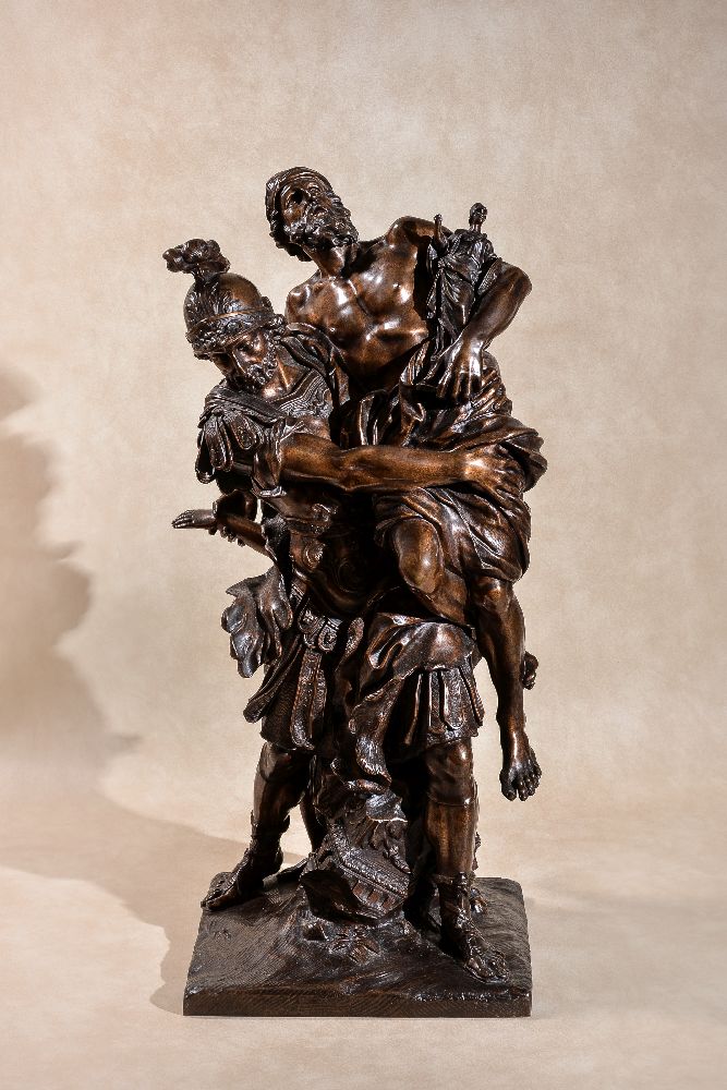 After Pierre Lepautre, (French 1660 ~ 1744), Aeneas and Anchises with Ascanius, a patinated bronze