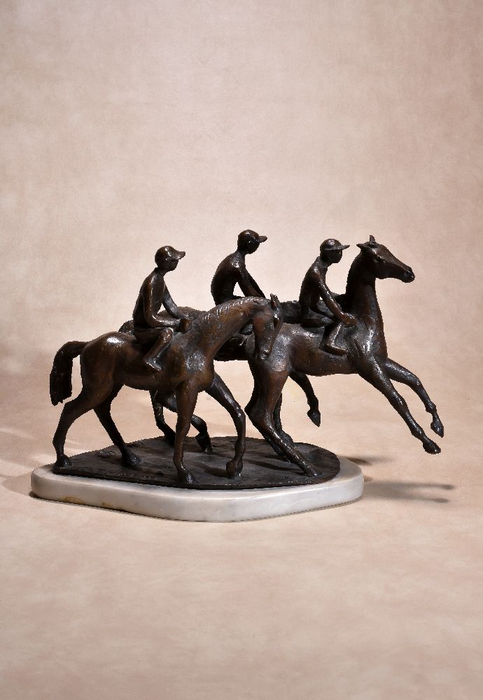 λ Catharni Stern, (British 1925 ~ 2015), a bronze equestrian group of three race horses