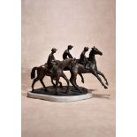 λ Catharni Stern, (British 1925 ~ 2015), a bronze equestrian group of three race horses