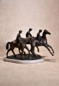 λ Catharni Stern, (British 1925 ~ 2015), a bronze equestrian group of three race horses