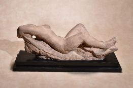 Charles Alexandre Malfray, (French 1887 ~ 1940), Baigneuse allongée, a sculpted terracotta model