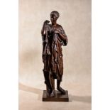 A Continental patinated bronze model of the Diana of Gabii, last quarter 19th century, cast after