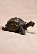 A bronze model of a tortoise, possibly Paduan, perhaps early 16th century, naturalistically cast,