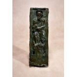 Charles Alexandre Malfray, (French 1887 ~ 1940), a verdigris patinated bronze figural relief of
