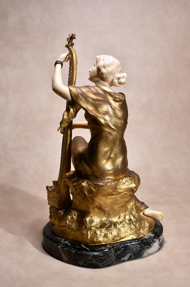 ϒ λ Théophile François Somme, (French 1871 ~ 1952), a gilt bronze and carved ivory mounted ' - Image 2 of 5