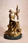 ϒ λ Théophile François Somme, (French 1871 ~ 1952), a gilt bronze and carved ivory mounted '