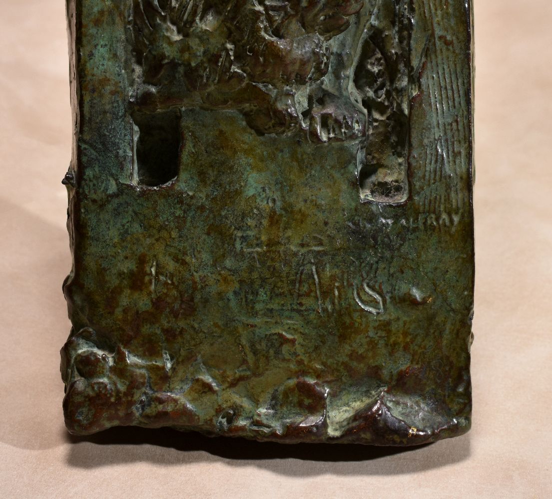 Charles Alexandre Malfray, (French 1887 ~ 1940), a verdigris patinated bronze figural relief of - Image 3 of 5