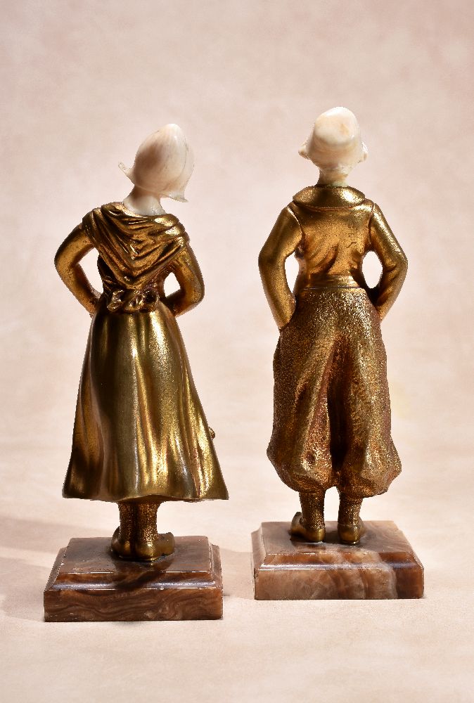 Solange Bertrand, a pair of gilt bronze and carved ivory mounted models of children - Image 2 of 4