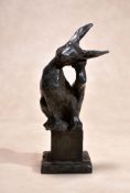 λ Ben Panting, (British b.1964), The Buck, a patinated bronze model of a hare