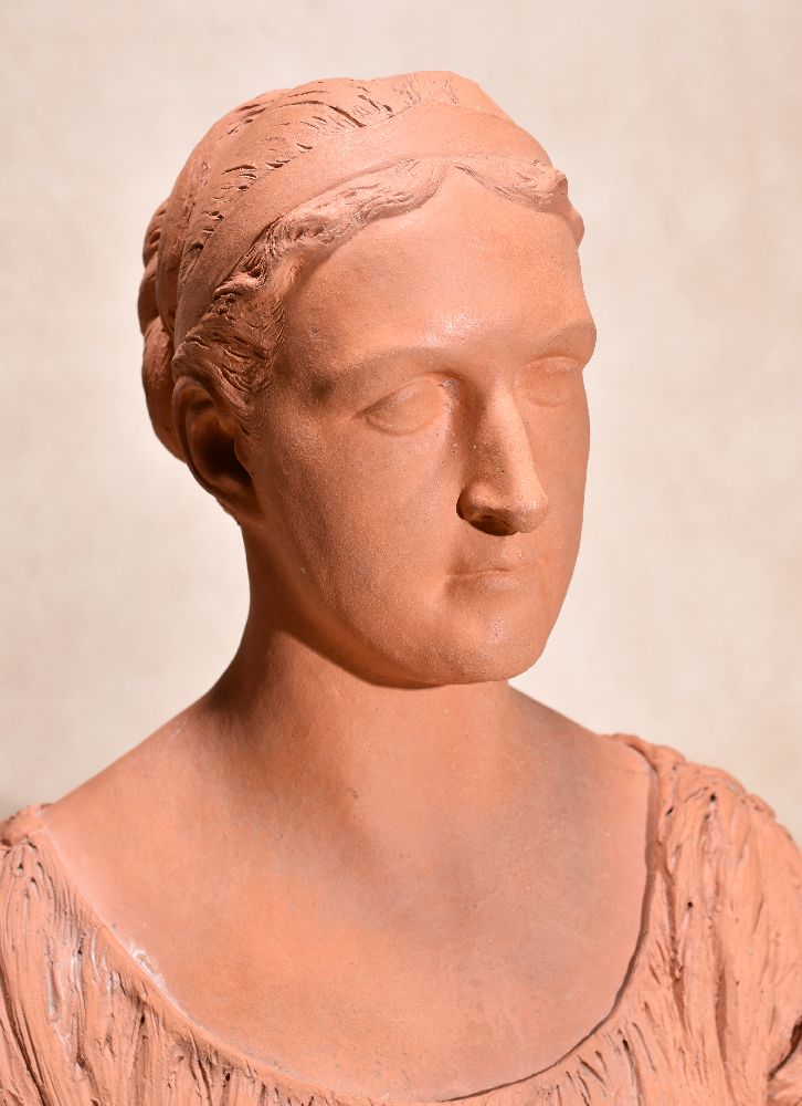 Ames Van Wart, (North American 1841 ~ 1927), a sculpted terracotta bust of a young lady, said to - Image 3 of 4