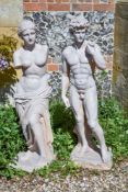 A pair of plaster models; the Venus de Milo after the Antique and David after Michelangelo, late