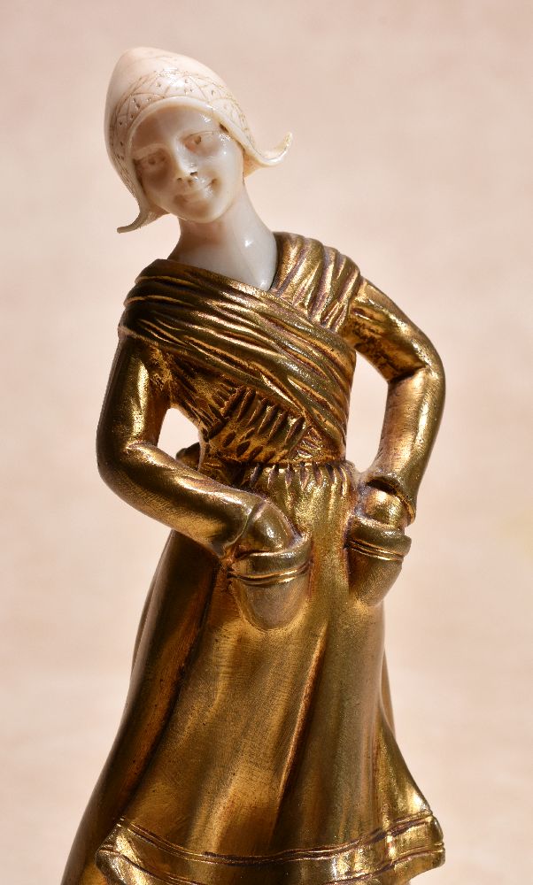 Solange Bertrand, a pair of gilt bronze and carved ivory mounted models of children - Image 3 of 4