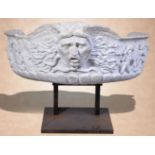 A Roman sculpted white marble vasque wall basin, late 16th / early 17th century, of loosely demi-