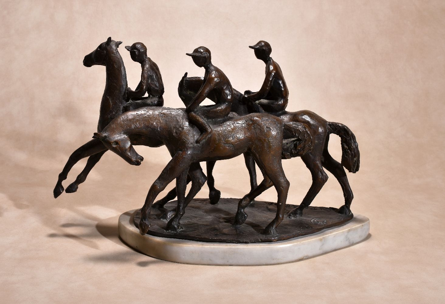 λ Catharni Stern, (British 1925 ~ 2015), a bronze equestrian group of three race horses - Image 3 of 6