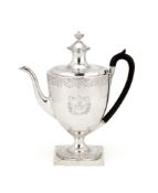 A George III silver vase shape coffee pot by John Robins, London 1796, in Neo Classical taste and