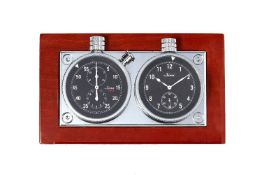 Sinn, Rallye Timer, ref. 4.911.482M and 4.911.482U , two chrome mounted dashboard clocks, circa 2000