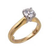 A single stone diamond ring by Hearts On Fire, the brilliant cut diamond weighing 1.06 carats in a