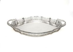 A late Victorian silver shaped oval galleried tray by The Goldsmiths & Silversmiths Co. Ltd,